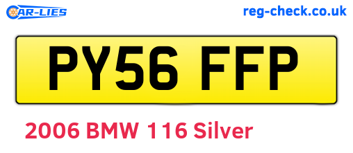 PY56FFP are the vehicle registration plates.