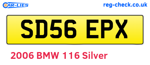 SD56EPX are the vehicle registration plates.