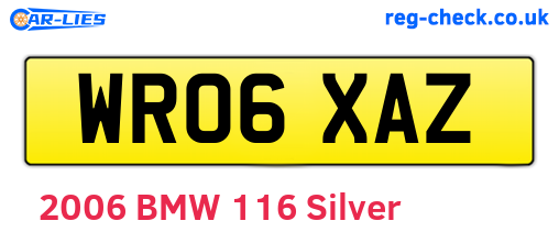 WR06XAZ are the vehicle registration plates.