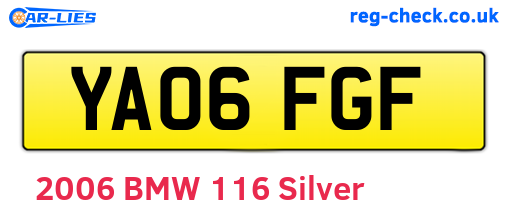 YA06FGF are the vehicle registration plates.