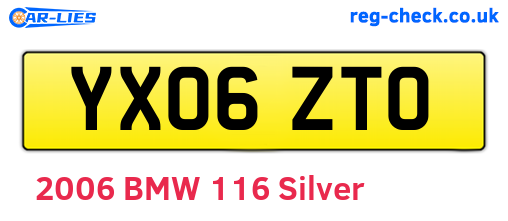 YX06ZTO are the vehicle registration plates.