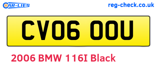 CV06OOU are the vehicle registration plates.