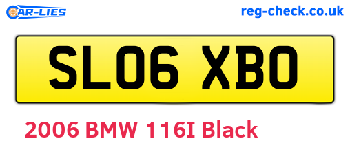 SL06XBO are the vehicle registration plates.