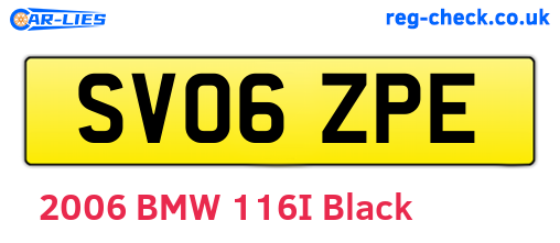 SV06ZPE are the vehicle registration plates.