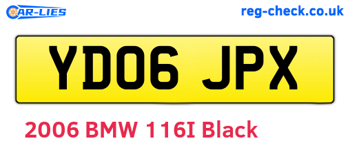 YD06JPX are the vehicle registration plates.