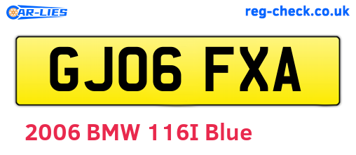 GJ06FXA are the vehicle registration plates.