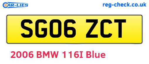 SG06ZCT are the vehicle registration plates.