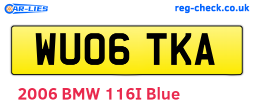 WU06TKA are the vehicle registration plates.