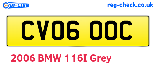 CV06OOC are the vehicle registration plates.