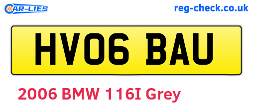 HV06BAU are the vehicle registration plates.