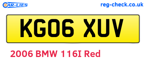 KG06XUV are the vehicle registration plates.