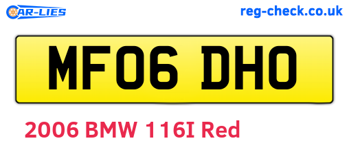 MF06DHO are the vehicle registration plates.