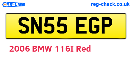 SN55EGP are the vehicle registration plates.