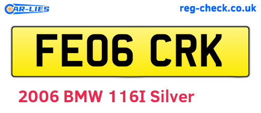 FE06CRK are the vehicle registration plates.