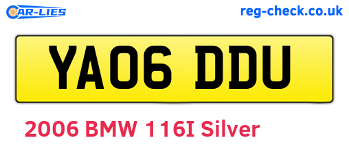 YA06DDU are the vehicle registration plates.