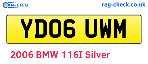 YD06UWM are the vehicle registration plates.