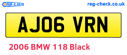 AJ06VRN are the vehicle registration plates.
