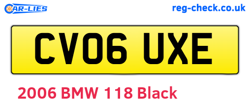 CV06UXE are the vehicle registration plates.