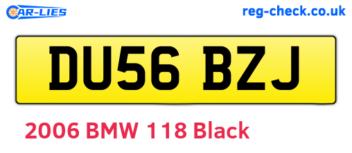 DU56BZJ are the vehicle registration plates.