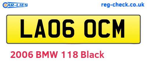 LA06OCM are the vehicle registration plates.