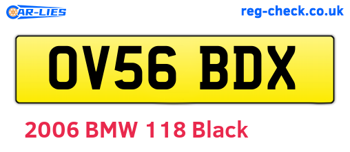 OV56BDX are the vehicle registration plates.