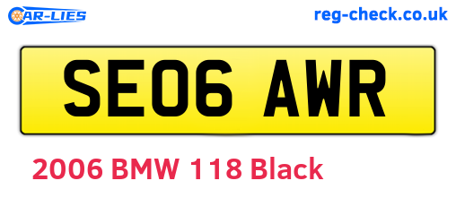 SE06AWR are the vehicle registration plates.