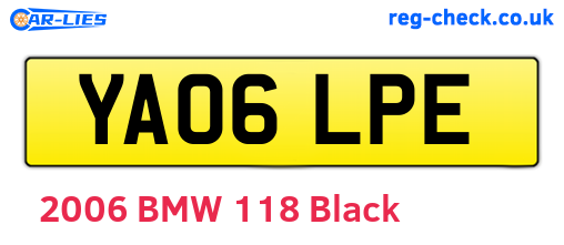 YA06LPE are the vehicle registration plates.
