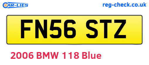 FN56STZ are the vehicle registration plates.