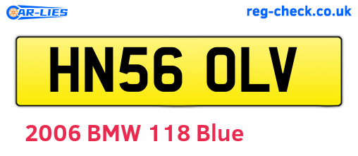 HN56OLV are the vehicle registration plates.
