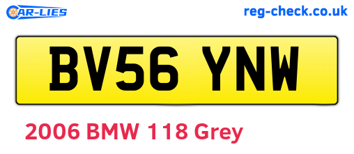 BV56YNW are the vehicle registration plates.