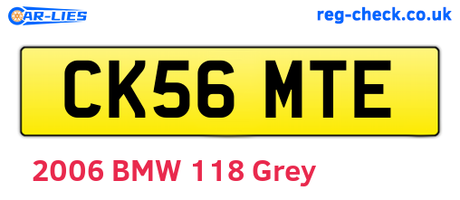 CK56MTE are the vehicle registration plates.
