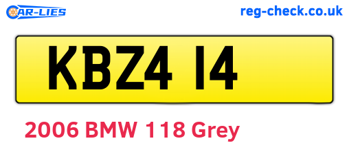 KBZ414 are the vehicle registration plates.