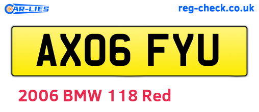 AX06FYU are the vehicle registration plates.