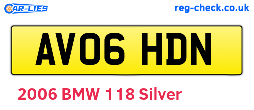 AV06HDN are the vehicle registration plates.