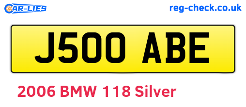 J500ABE are the vehicle registration plates.