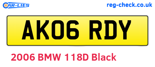 AK06RDY are the vehicle registration plates.