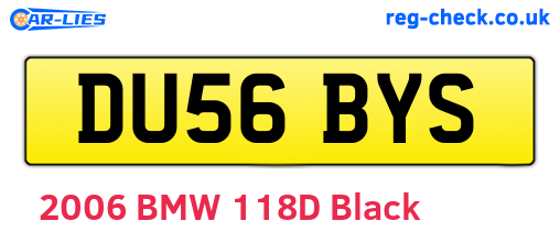 DU56BYS are the vehicle registration plates.