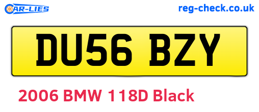 DU56BZY are the vehicle registration plates.