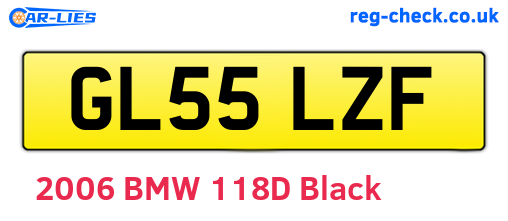 GL55LZF are the vehicle registration plates.