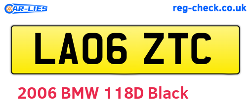 LA06ZTC are the vehicle registration plates.