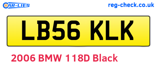 LB56KLK are the vehicle registration plates.