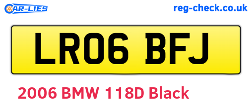 LR06BFJ are the vehicle registration plates.