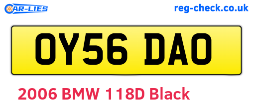 OY56DAO are the vehicle registration plates.