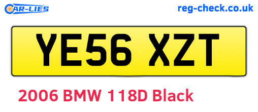 YE56XZT are the vehicle registration plates.