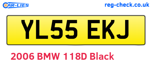 YL55EKJ are the vehicle registration plates.