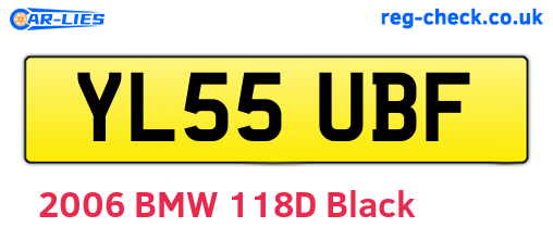 YL55UBF are the vehicle registration plates.