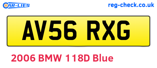 AV56RXG are the vehicle registration plates.