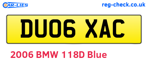 DU06XAC are the vehicle registration plates.