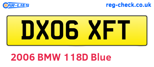 DX06XFT are the vehicle registration plates.