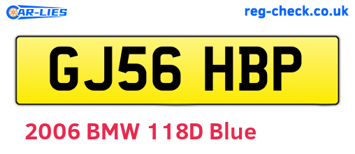 GJ56HBP are the vehicle registration plates.